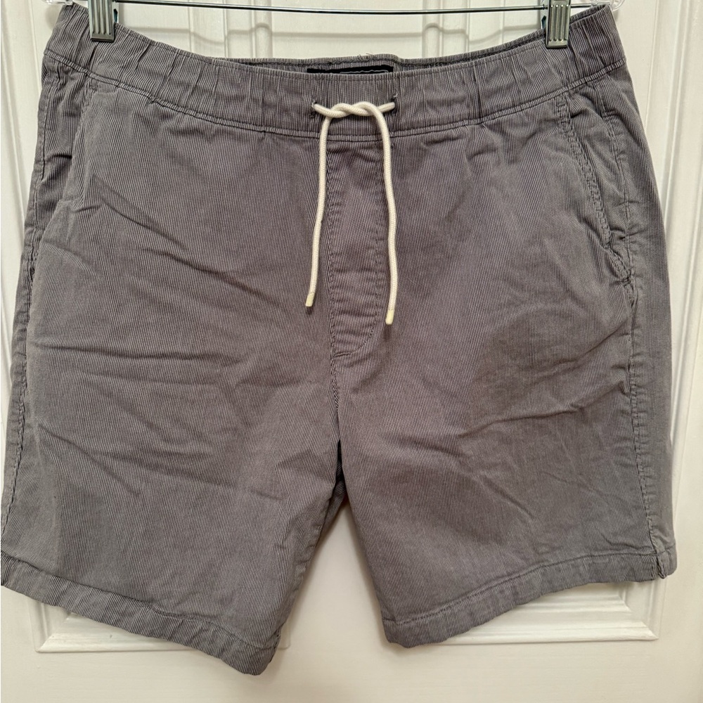 Mens ABERCROMBIE & FITCH Chino Striped Casual Comfort Drawstring Shorts Sz XL